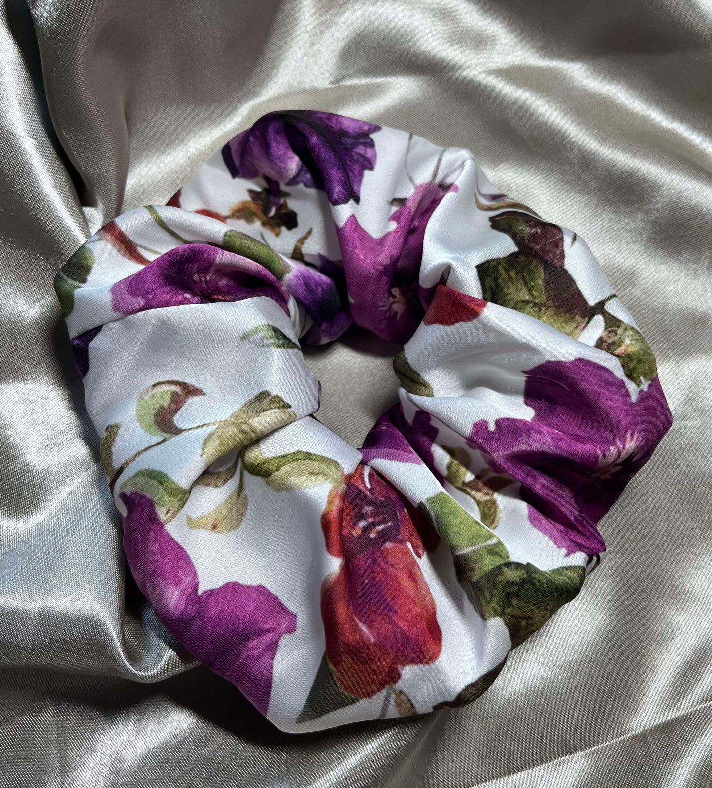 Purple Satin Scrunchie