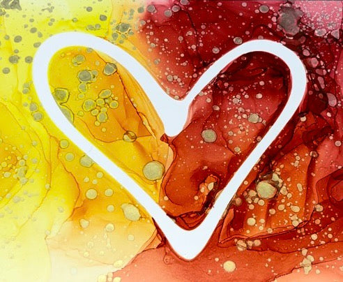 Yellow and Red Heart