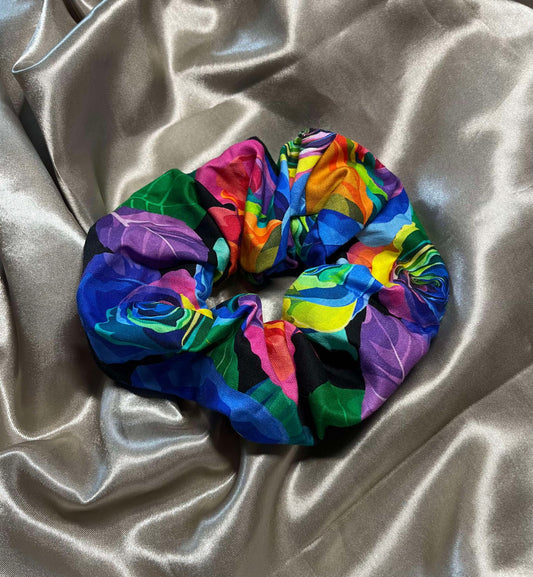 Rainbow Rose Scrunchie